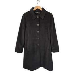 100% Cashmere Black Coat Women’s 10 | L Made in Italy L.L. Collezioni